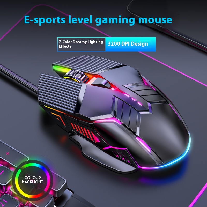 Wired Gaming Mouse With 4 Adjustable DPI (Up To 3200), Ergonomic Design, Silent Clicks & RGB Lighting For PC, Laptop, Office & Esports_voghion.com
