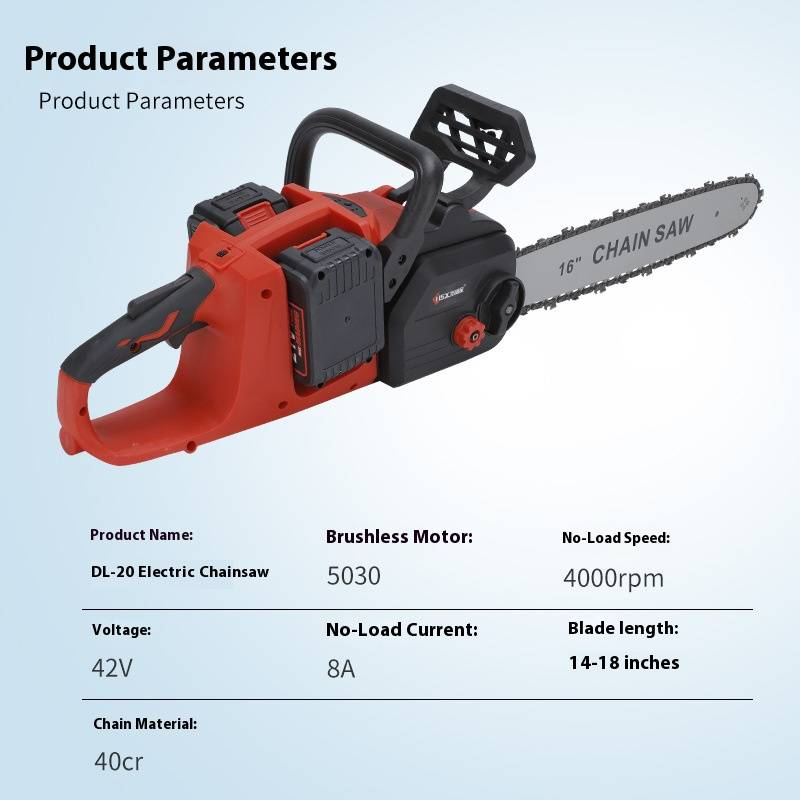 Rechargeable 16-Inch Electric Chainsaw Cordless Lithium Battery Powered Handheld Chainsaw For Wood Cutting, Tree Trimming, Gardening & Forestry_voghion.com