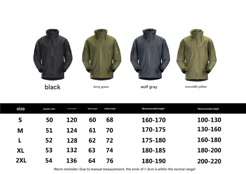 Outdoor Jacket Full Overflow Military Windproof Waterproof Hooded Tactical Jacket Men's And Women's Hard Shell Mountaineering_voghion.com