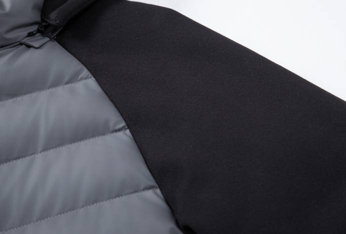 Men's Lightweight Quilted Leather Jacket - Detachable Hood Coat With Map Embroidery, Winter Hybrid Outerwear_voghion.com