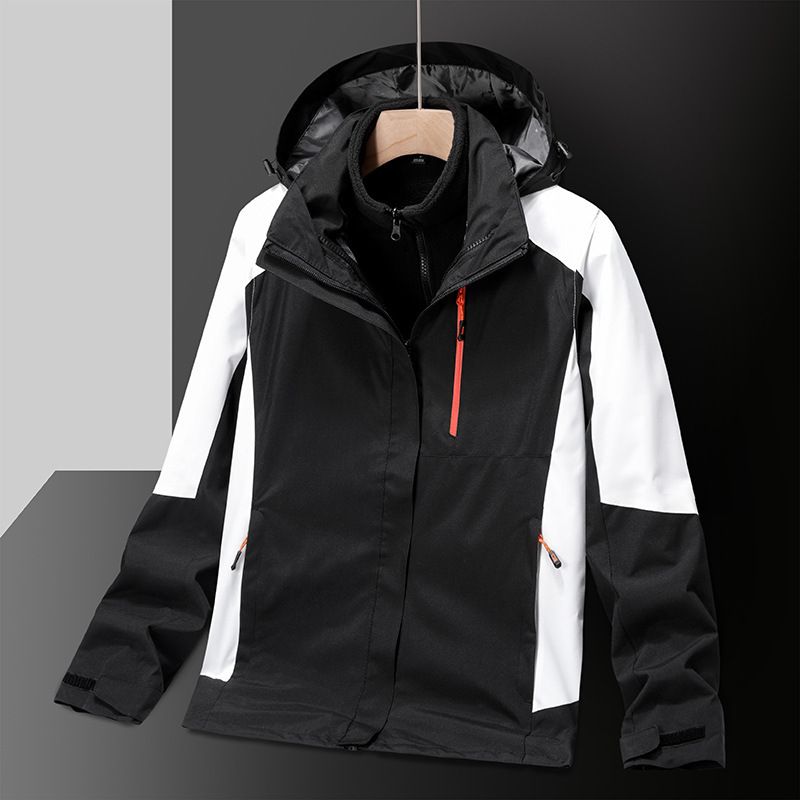 Neu Paar Drei-in-Eins 0,05 kg Stück Set Jacke Für Männer Und Frauen Abnehmbare Hooe Herbst Winter Wandern Kleidung_voghion.com