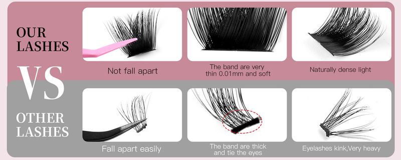 Cross border hot selling natural thick segmented false eyelashes set large capacity European and American curling oblique flying single cluster eyelashes wholesale_voghion.com