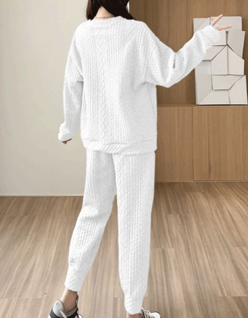 Abbigliamento da donna, maglione girocollo con tasca e maniche lunghe in jacquard_voghion.com