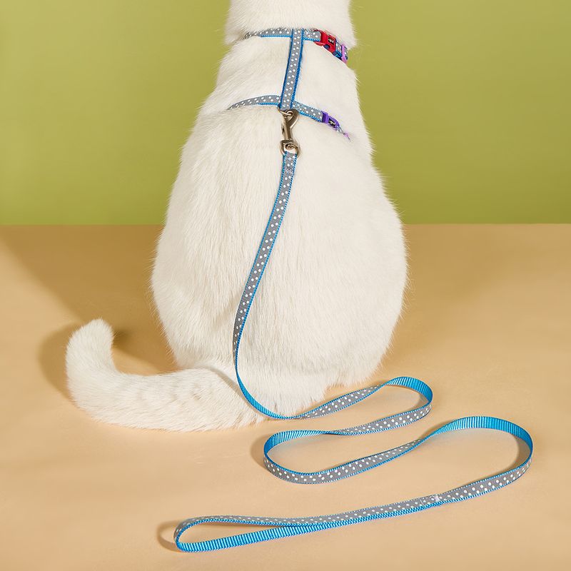 Anti-Escape Outdoor Convenient Comfortable Leash Reflective I-Shaped Adjustable Cat Traction Rope_voghion.com