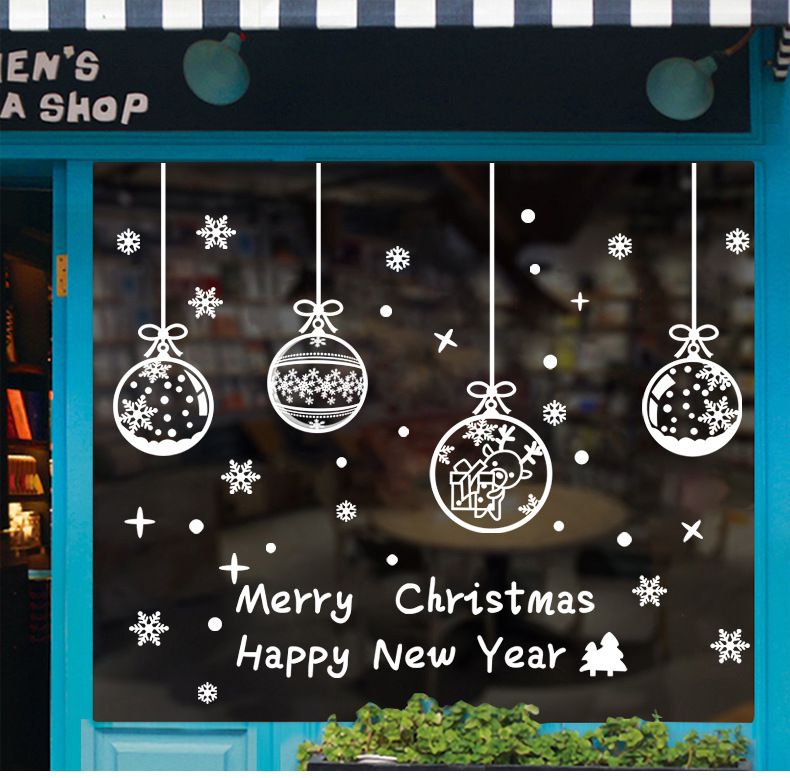 Statisch haftende Weihnachts-Fensteraufkleber – 2er-Set wiederverwendbare Weihnachtsaufkleber (30 x 43 cm) – Schneeflocken, Glocken, Ornamente für Glastüren und Fenster_voghion.com