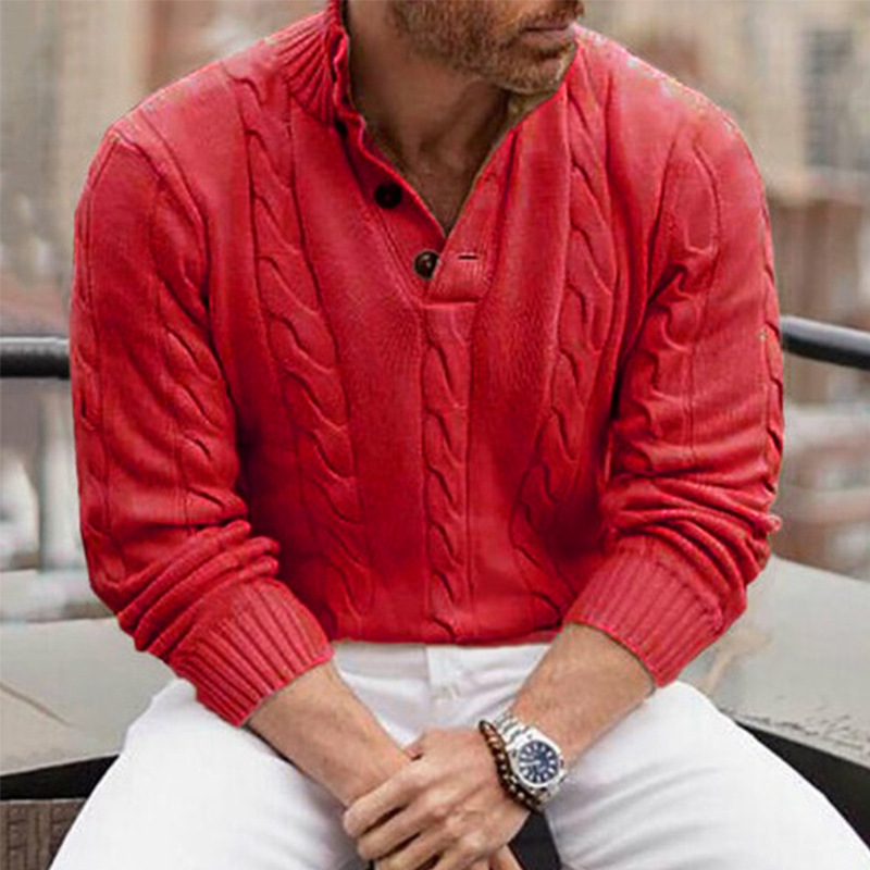 Nuovo maglione da uomo autunno e inverno maglione a maniche lunghe a collo alto tinta unita da uomo_voghion.com