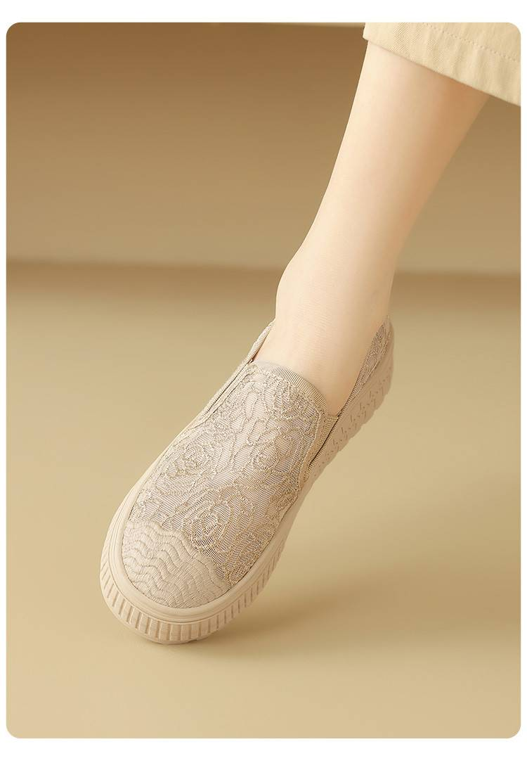Pantofi slip-on din plasă din dantelă respirabilă Cameido pentru femei. Pantofi Pescar cu talpă groasă Pentru Primăvara 2025, Pantofi Casual._voghion.com