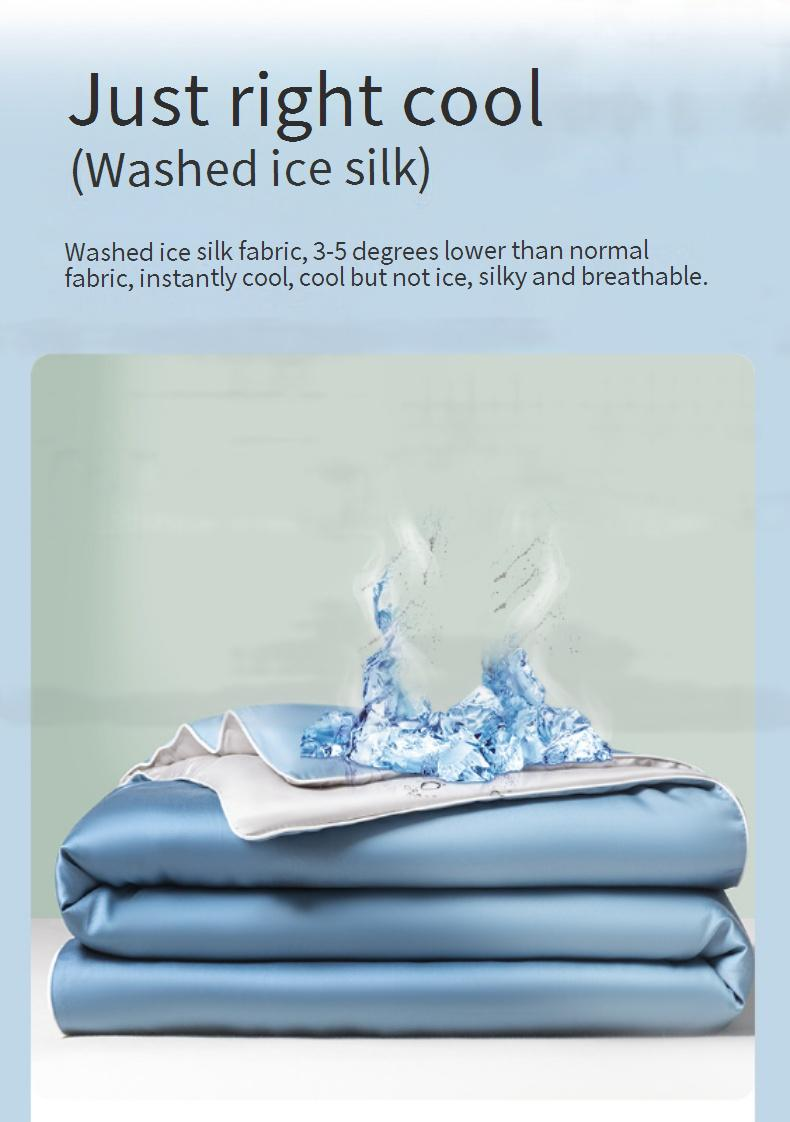 Ice Silk Cooling Blanket - Lightweight & Breathable For Summer Machine Washable Perfect For Dorms & Air-Conditioned Rooms_voghion.com