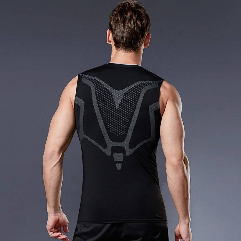 Men's Clothing Tight Training Vest Sleeveless Sports Running Gym Basketball Elastic Quick Drying Vest_voghion.com