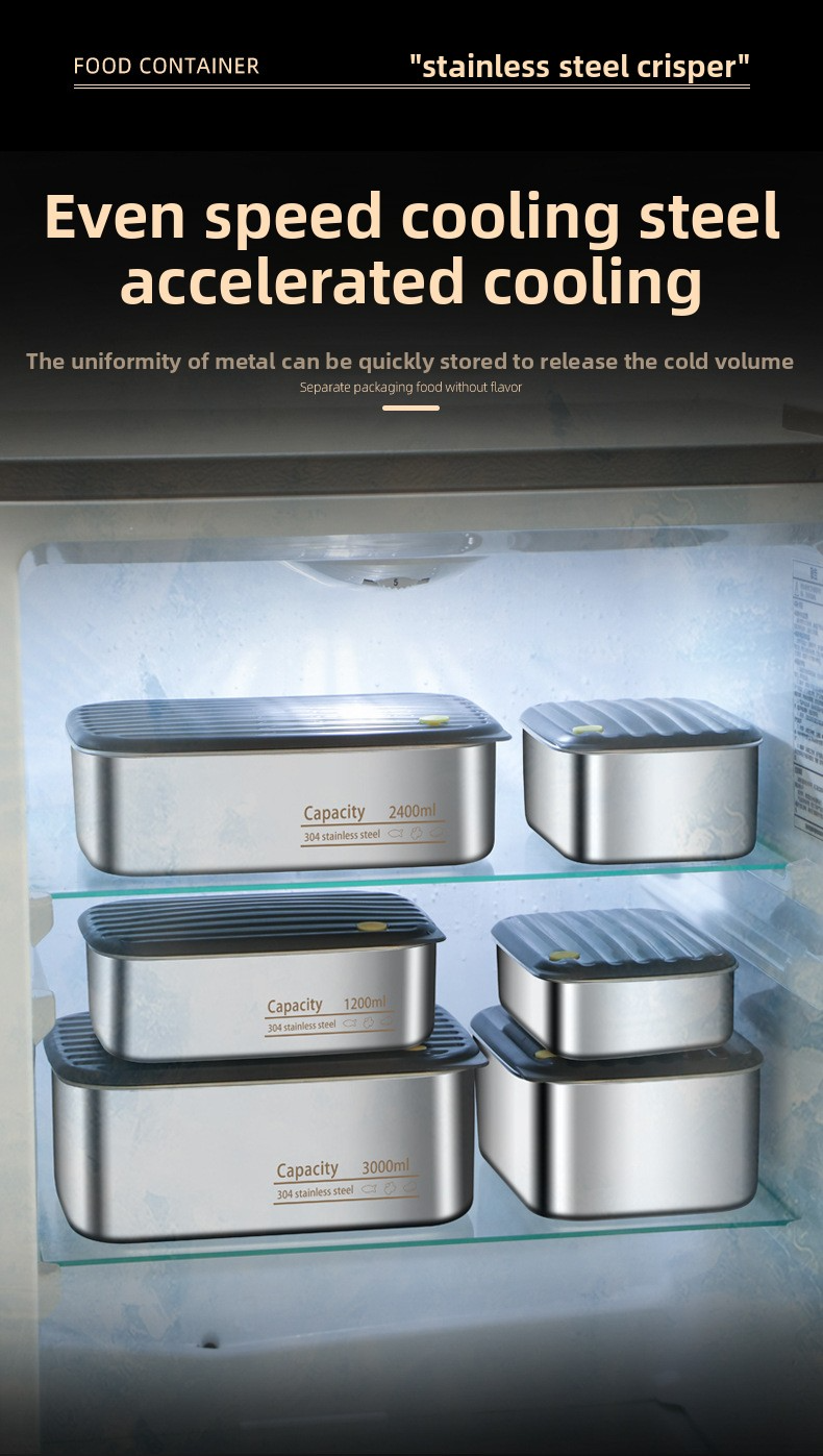 304 Stainless Steel Food Storage Container Airtight Microwave Safe Lunch Box For Home & Office (BPA-Free Dishwasher Friendly)_voghion.com
