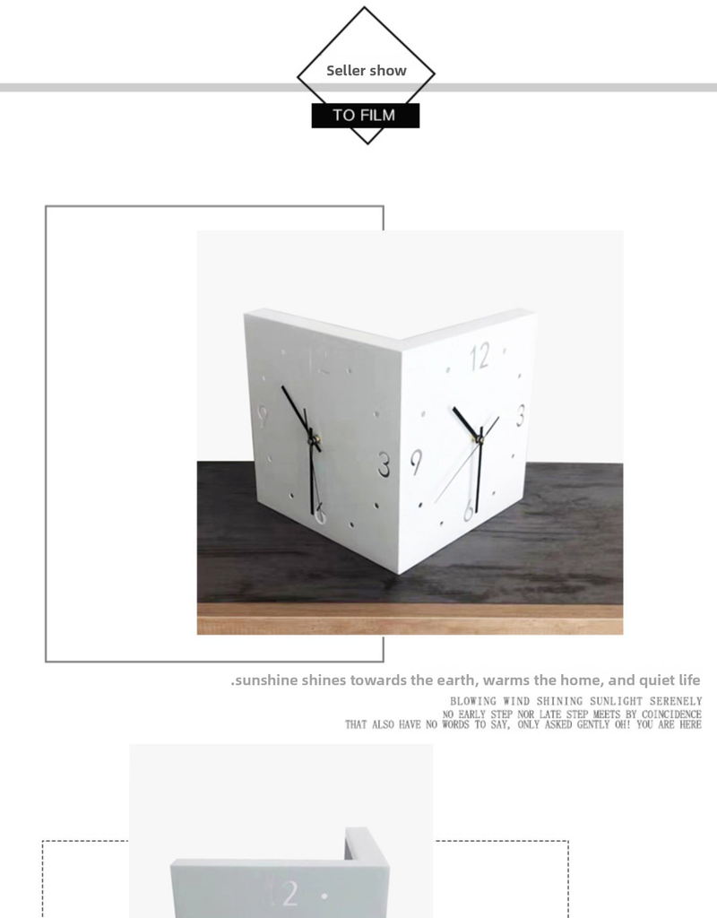 Relógio de parede de dupla face – Design quadrado moderno com movimento silencioso para sala de estar, quarto e escritório (estrutura de metal com lente de plástico operada por bateria)_voghion.com
