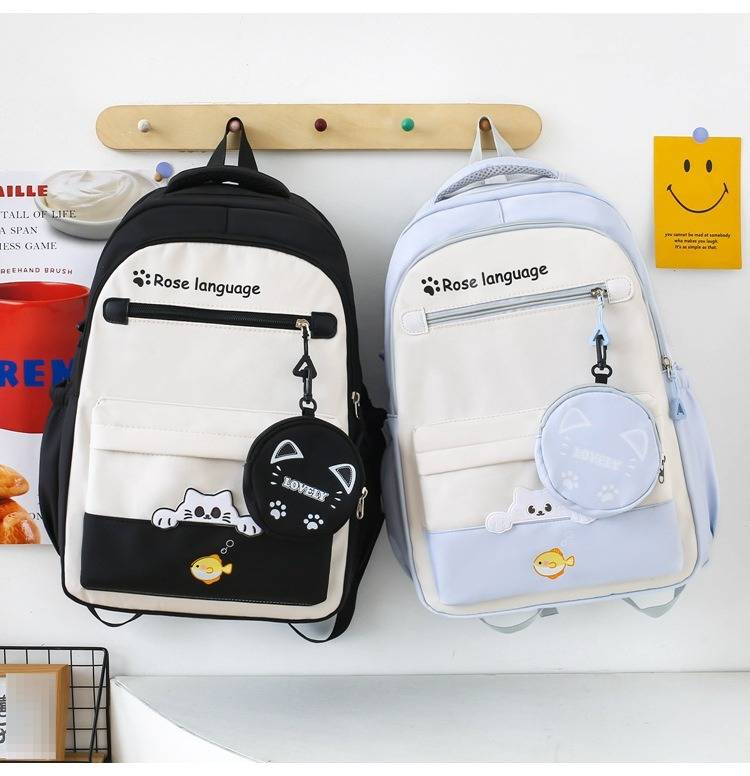 Set di zaini scolastici unisex - Zaino in nylon di grande capacità con spallacci imbottiti, set da 3 pezzi per studenti_voghion.com