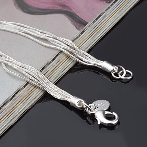 Silver Five-Line Chain With Five-Heart Bracelet Bangle_voghion.com