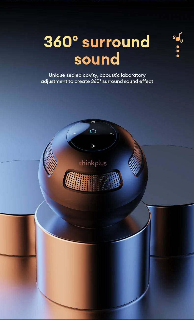 Enceintes Lenovo TS5 d'origine, haut-parleur sans fil Bluetooth 5.3 pour l'extérieur, caisson de basses portable, lecteur de son surround, home cinéma_voghion.com