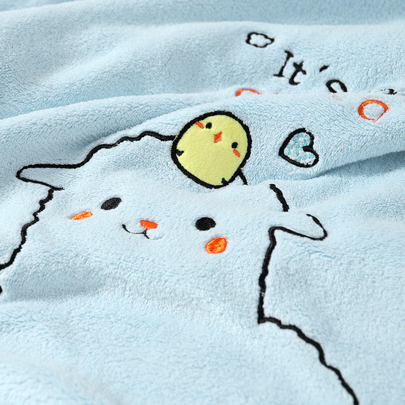Mocha Cartoon Coral Fleece Cape - Kids' Bathrobe & Baby Hooded Bath Towel_voghion.com