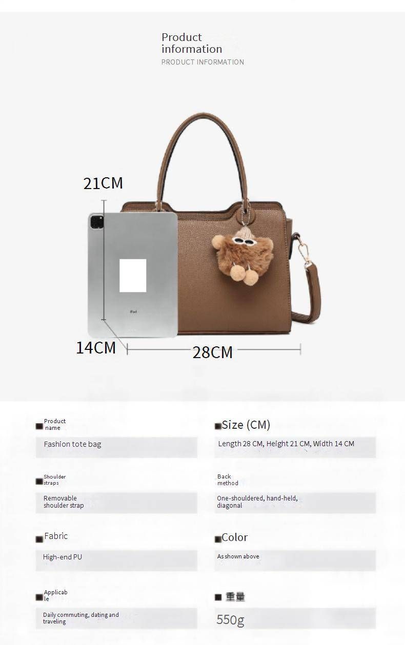 Ensemble de sacs bandoulière tendance pour femme - Sac à main bandoulière 3 pièces en cuir PU avec fermeture éclair, design multi-compartiments, coloris noir/marron foncé_voghion.com