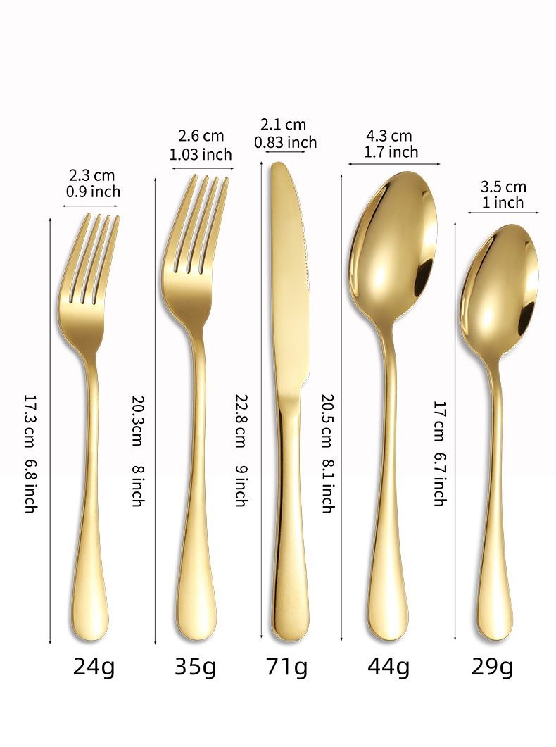 1010 Series Stainless Steel Cutlery Set - 5-Piece 20/30-Pack Steak Knives Forks & Spoons For Western Dining_voghion.com