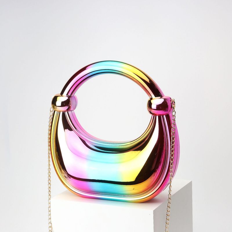 Nuova borsa da sera a tracolla a spalla singola multicolore, versatile e alla moda, in acrilico, 2024_voghion.com