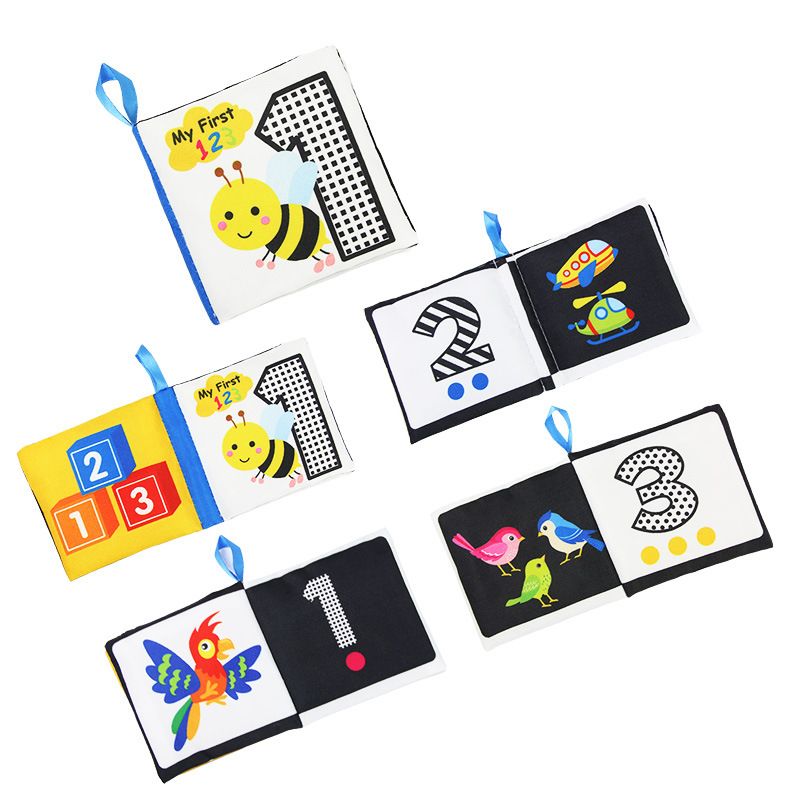 Juguetes sensoriales para recién nacidos, libros educativos para bebés, juguetes para cuna, juguetes para bebés en blanco y negro, libros de tela con animales, juguetes para bebés de 0 a 12 meses_voghion.com