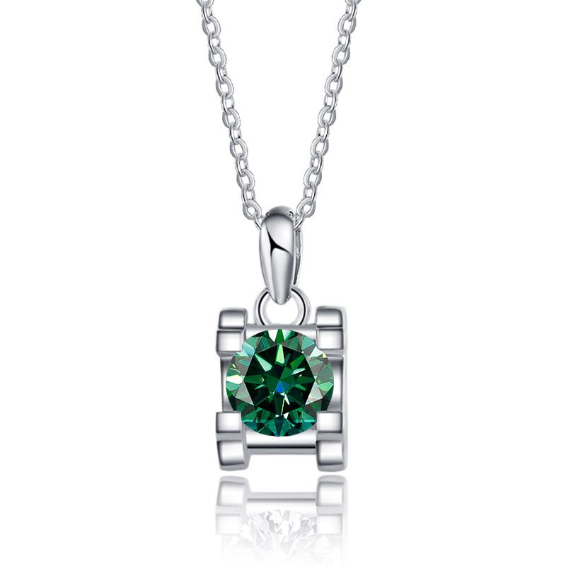 Tancise Luxury 1.0 Carat Shiny Moissanite Diamond Pendant Chain For Women Sterling Silver Necklace Engagement Jewelry_voghion.com