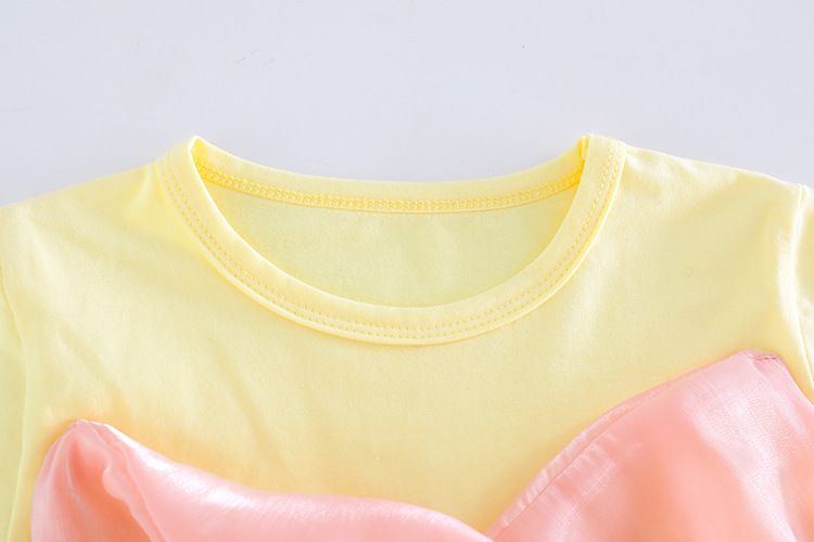 Vêtements pour enfants, nœud d'amour pour fille, ensemble à manches courtes, bébé d'été d'un an, vêtements pour enfants_voghion.com