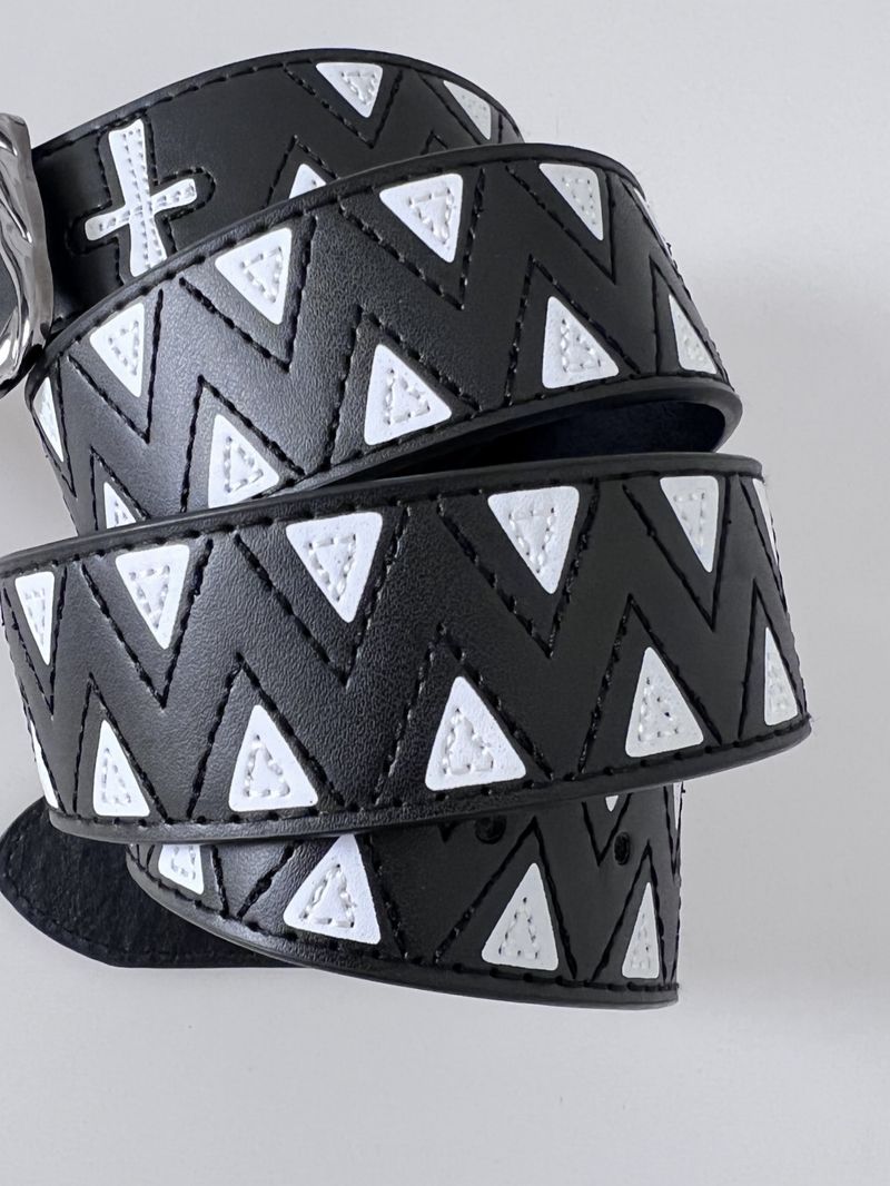 Cintura ricamata patchwork frastagliata personalizzata con squalo 2025, Ins, due ricami_voghion.com