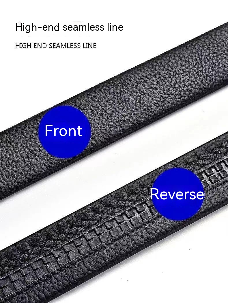 PVC-Gürtel fir Männer, verschleißbeständeg a kratzbeständeg, ouni Schnalle um Kapp a Rand, automatesche Geschäfts- a Fräizäitgürtel, Gürtelstreifen_voghion.com