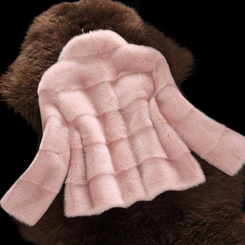 Abbigliamento donna cappotto di pelliccia di visone con collo corto_voghion.com