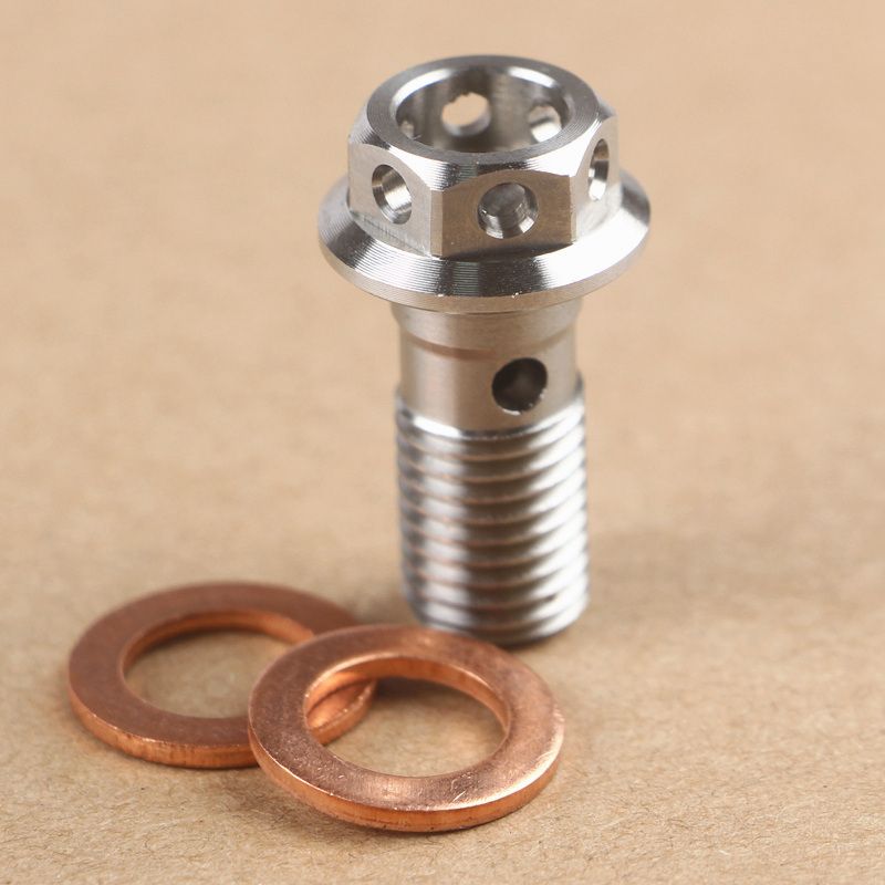 Motorcycle Ti Titanium Banjo Bolt Oil Drain / Hollow Screw M10*1.25mm/1.0mm For Brake Hose Master Cyder Caliper_voghion.com