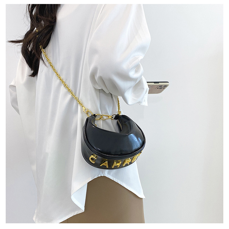 French Semicircular Niche Design Handbag for Women 2024 New High-end Mirror Chain Shoulder Bag Versatile Crossbody Bag_voghion.com