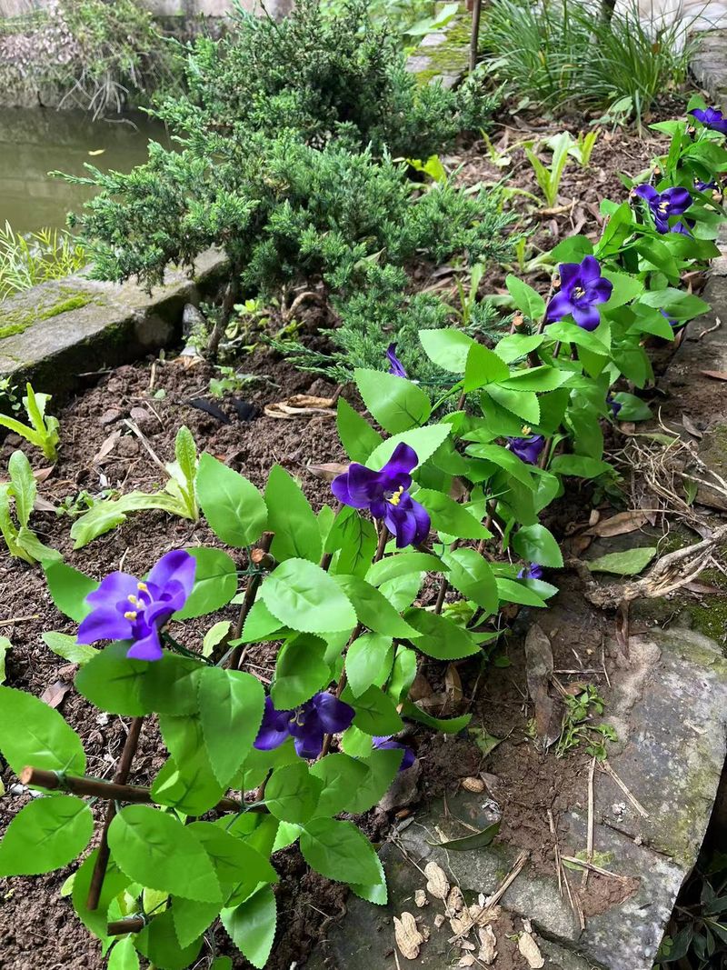 Valla de simulación de troncos de alta calidad, recinto de flores de simulación, decoración de patio, planta verde de simulación, flor de plástico_voghion.com
