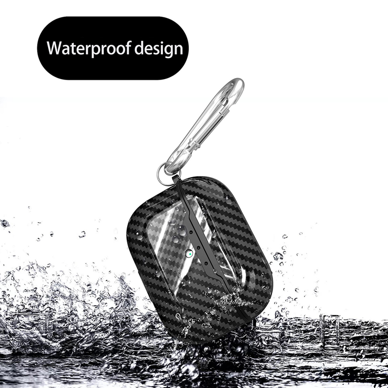 Xinweiqing Carbon Fiber Texture Bluetooth-kompatibel hörlursskyddsfodral för AirPods Pro_voghion.com