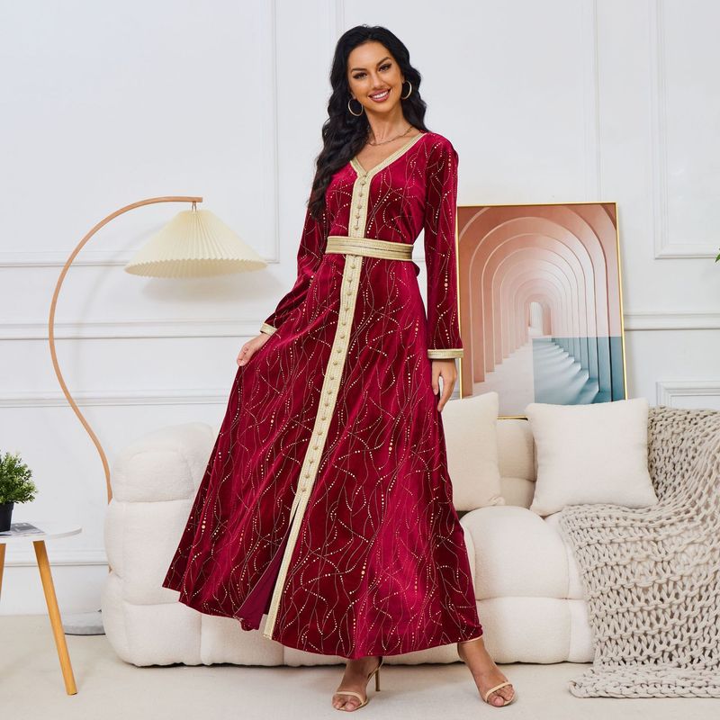 Mt080 muslimi-kylpytakki syksy/talvi uusi samettinen lämmin kuumaleimattu abaya-mekko_voghion.com