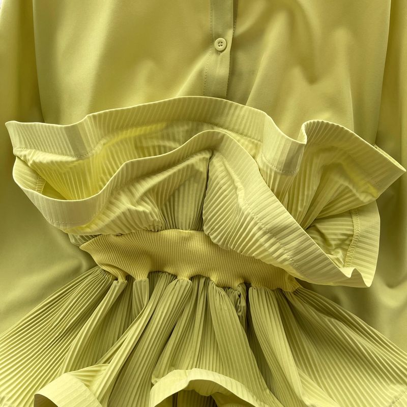 Γυναικεία Ρούχα, Ελαφρύ, Πολυτελές, Γυναικείο Πουκάμισο με Φουσκωτά Μανίκια για Γυναικεία Φθινοπωρινή Μέση με Στρογγυλό Σχέδιο και Νυφικό Super Fairy Top_voghion.com