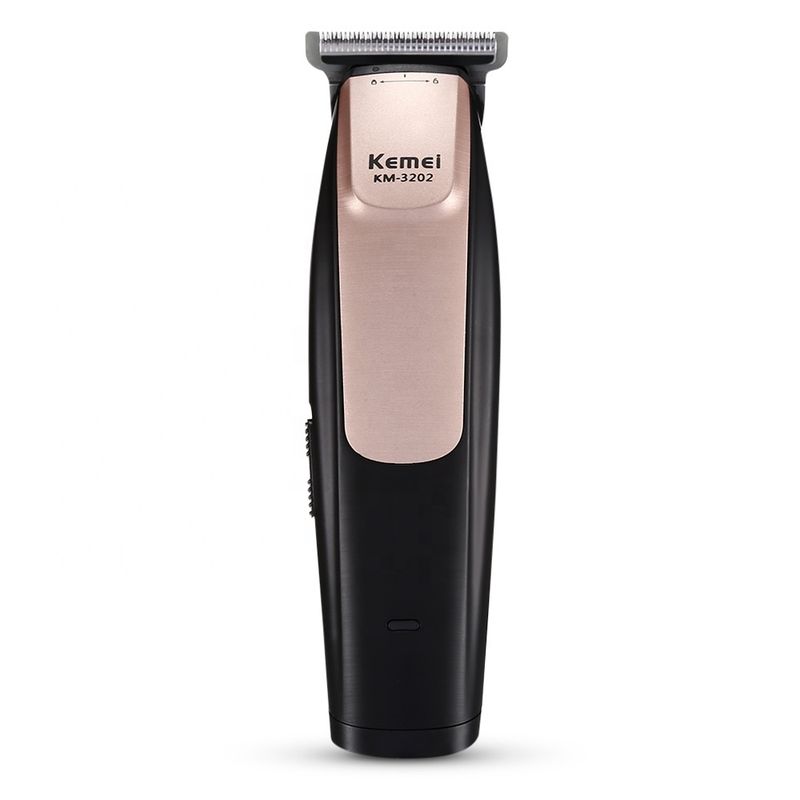 Kemei Bald Special Aço Inoxidável Cortador Bidirecional Reparador de Pêlos Aparador de Cabelo Carregamento USB Corte de Cabelo Sem Fio Hine KM-3202_voghion.com