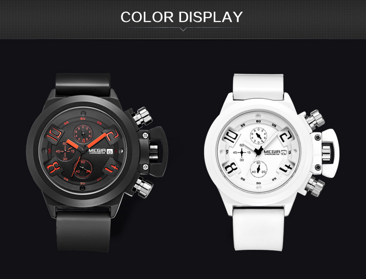 Black Silicone Quartz Luxury Sport Military Wrist es Men Waterproof Clock Chronograph Large Dial e_voghion.com