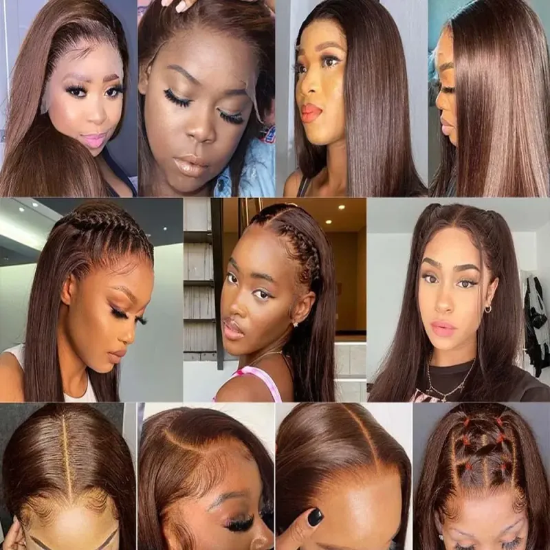 Bundle di capelli umani color cioccolato, colore 4, bundle di capelli lisci vergini brasiliani_voghion.com