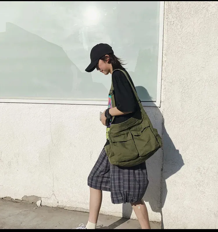 Borsa a tracolla da donna retrò in tela, per ragazzi, casual, con dieci caratteri, portafoglio 250314l_voghion.com