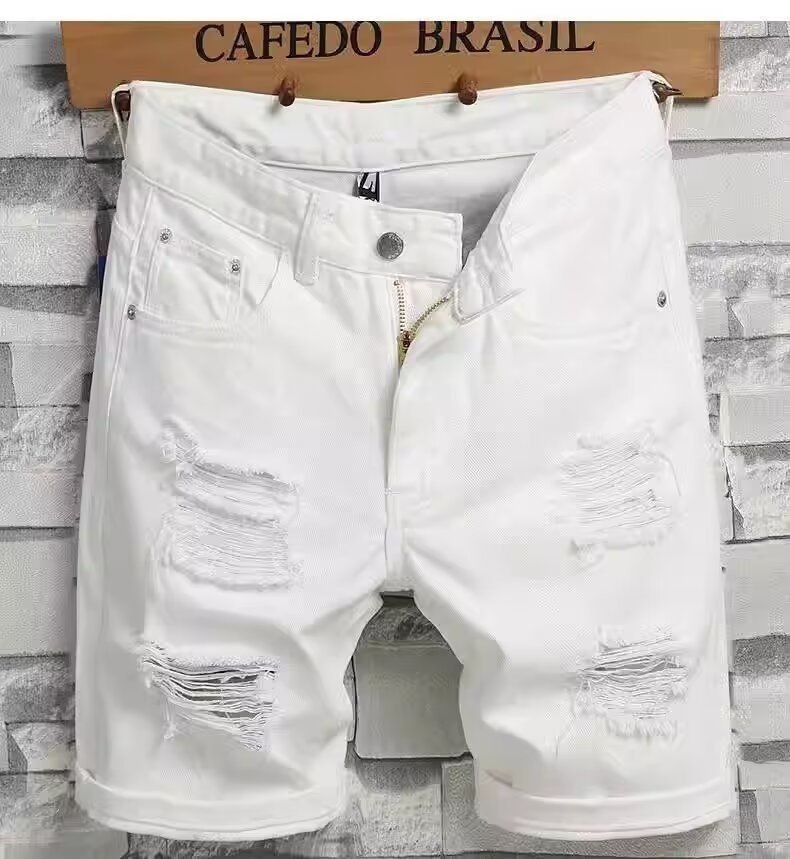 Pánské oblečení 2024 High Street džínové šortky Pánský design Niche letní šortky Pánské volné středně dlouhé kalhoty One Piece Dropshipping_voghion.com