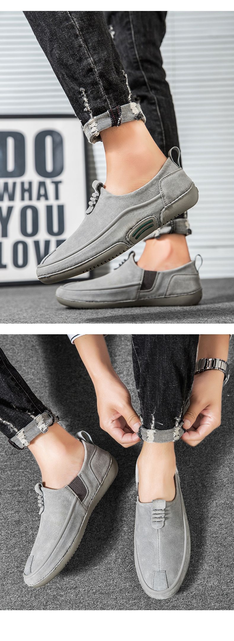 Erste Schicht Leder Herrenschuhe Low-Top Herren Freizeitschuhe Martin Schuhe Herrenschuhe Große Schuhe_voghion.com