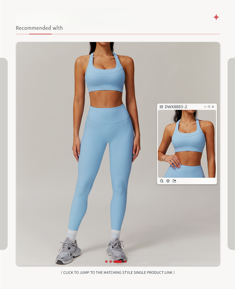 (two pieces)Zechuang Threaded Hip Lifting High Waist Yoga Outer Wear, Tight Fit Sports Abdominal Compression, Speed Drying Running_voghion.com