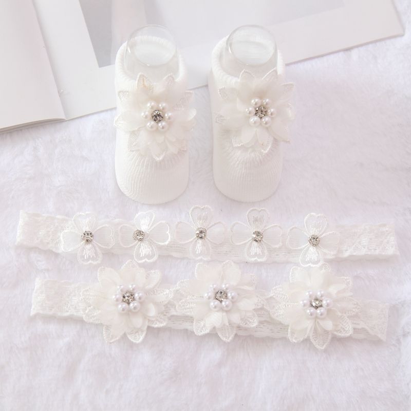 Fascia per capelli da bambina con fiori, calzini, set di fiocchi a corona, fascia per capelli per neonati, fasce per ragazze, turbante, accessori per capelli per bambini, 3 pezzi/set_voghion.com