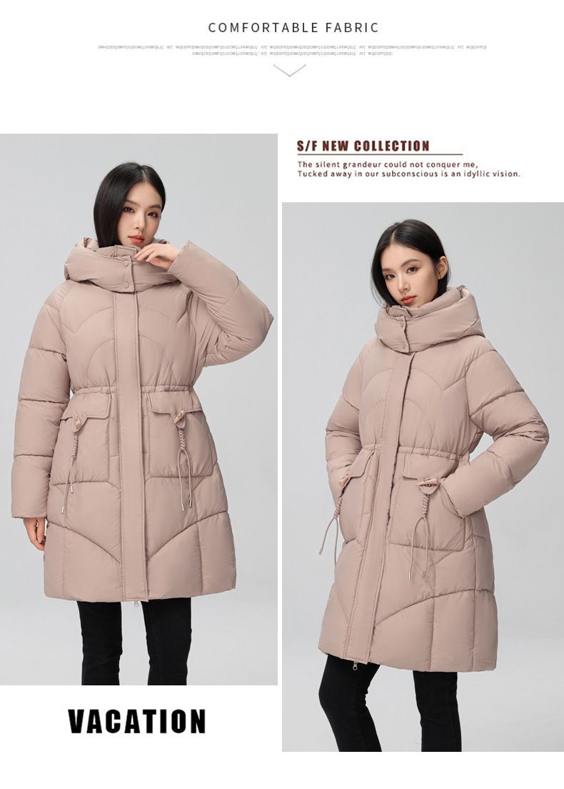 Winter-Puffermantel für Damen – Mittellange, gesteppte Daunenalternative mit lockerer Passform, dicker Baumwollfüllung und stylischer Brotlaib-Silhouette_voghion.com