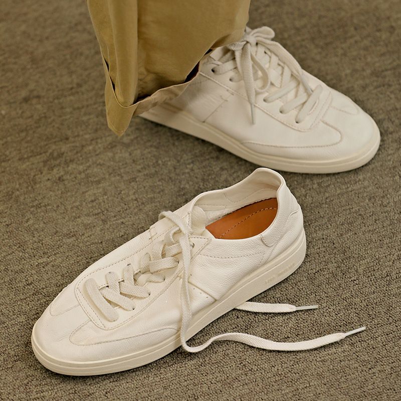 Scarpe casual leggere in pelle con suola sottile per la primavera estate 2025, scarpe bianche alla moda e versatili, da uomo basse._voghion.com