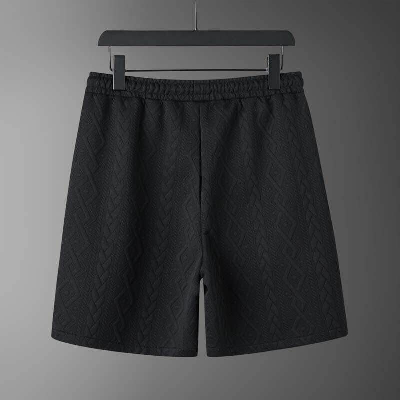 Herrenbekleidung Modetrend Freizeit Sport Strickmuster Kurzarm Zweiteiliger Anzug_voghion.com