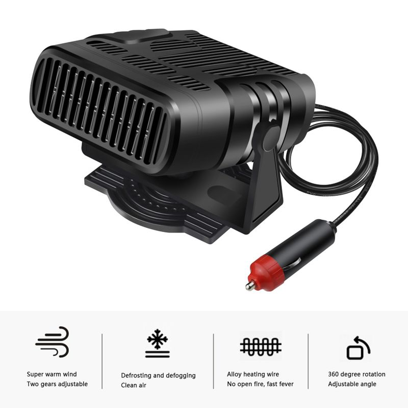 Universal 12V/24V Portable Electric Car Heater Air Cooler Demister Defroster Fan Heating Defrosting Tool_voghion.com