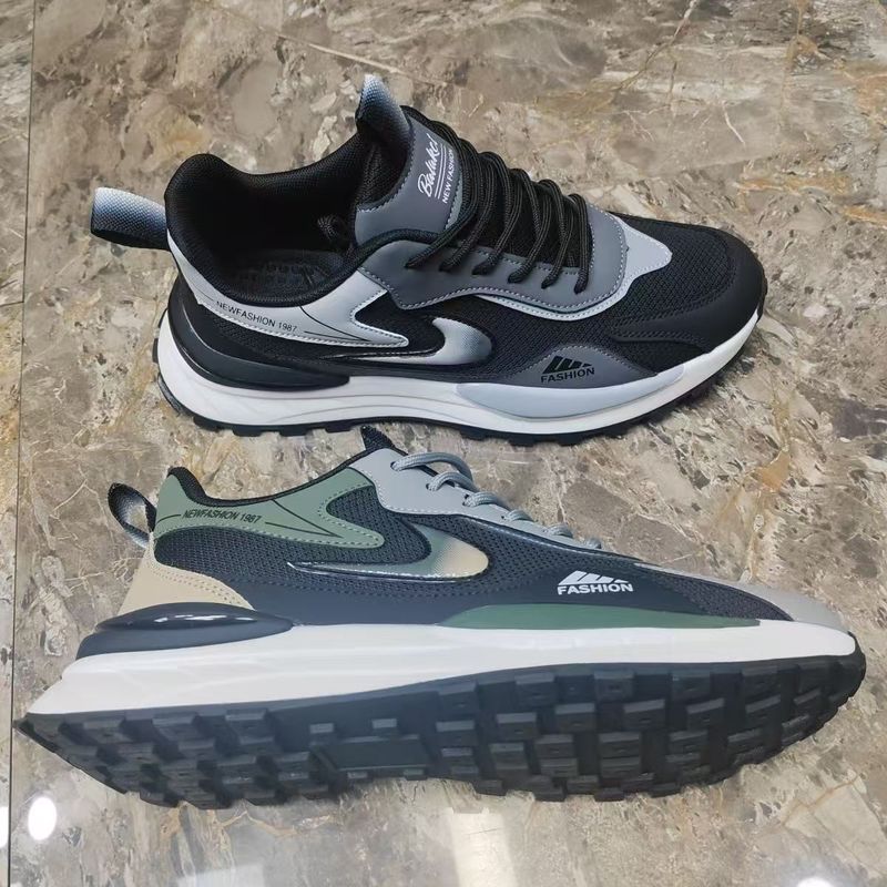 Glide Spring Fashion Versatile Wear-resistant Sports Casual Trendy Men's Mesh Travel Soft Sole Running Shoes_voghion.com