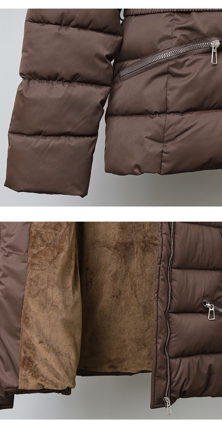 Fleecegevoerde ski-jas voor dames met riem - warme winterjas, capuchonjas met rits, dikke, geïsoleerde bovenkleding voor wintersporten_voghion.com