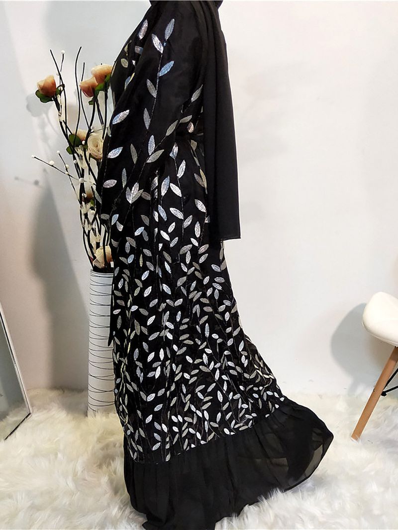 Yeni Abaya Müslüman Modası Pullu Uzun Elbise Hırka Pakistan Kadın Giysileri Fas Elbiseleri Dubai Uzun Kadın Abiye Elbiseleri_voghion.com