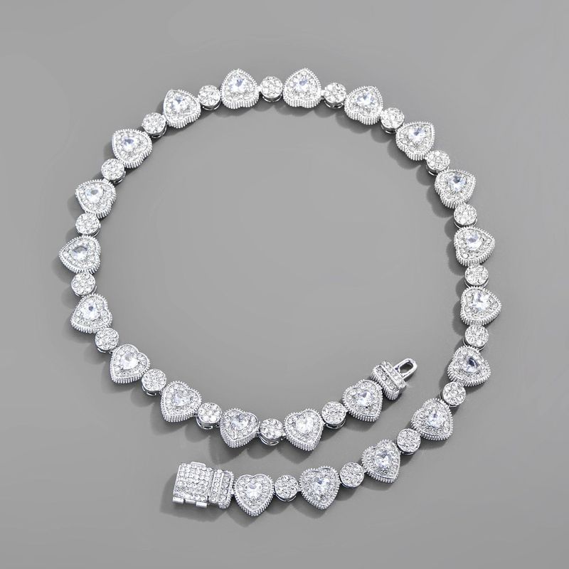 Hiphopo „New Love Rock Candy“ cirkonio sujungimo karoliai, 12 mm geometrinis kubietiškos grandinėlės asmenybės mados tendencijų papuošalai_voghion.com